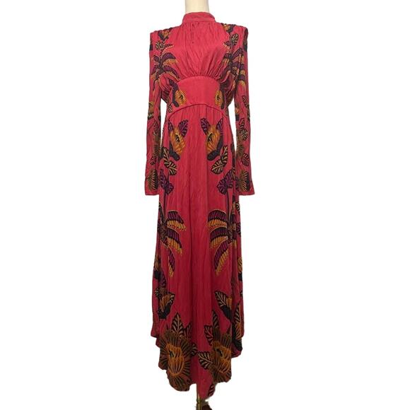 NWT! Anthropologie FARM RIO Blush Living Bloom High Neck Maxi Dress LARGE - Picture 5 of 11